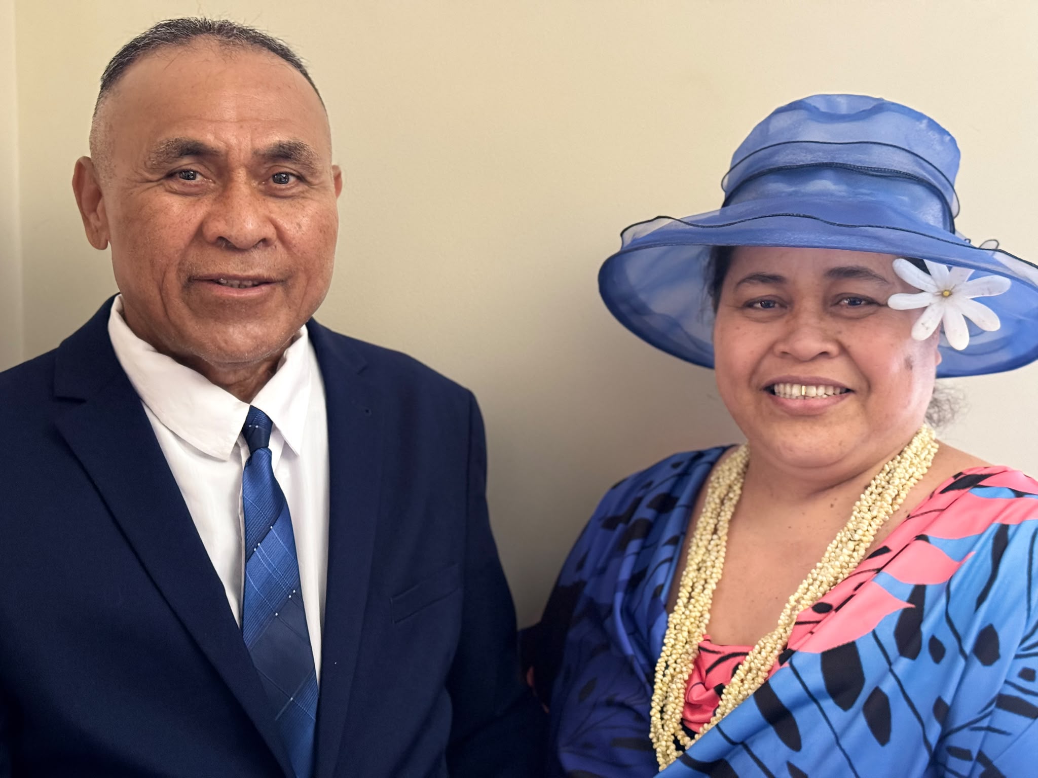 Senior pastor and wife welcoming prospective students